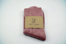 Load image into Gallery viewer, Cable Knit Cashmere Socks 100% Pure Mongolian 7 Gauge cashmere
