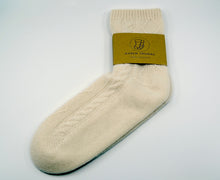 Load image into Gallery viewer, Cable Knit Cashmere Socks 100% Pure Mongolian 7 Gauge cashmere
