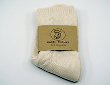 Load image into Gallery viewer, Cable Knit Cashmere Socks 100% Pure Mongolian 7 Gauge cashmere
