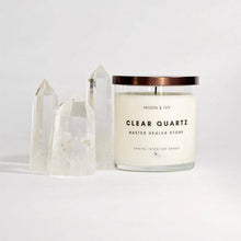 Load image into Gallery viewer, Clear Crystal Quartz Soy Candle -Vanilla Birch &amp; Cactus Jade (Master Healer)
